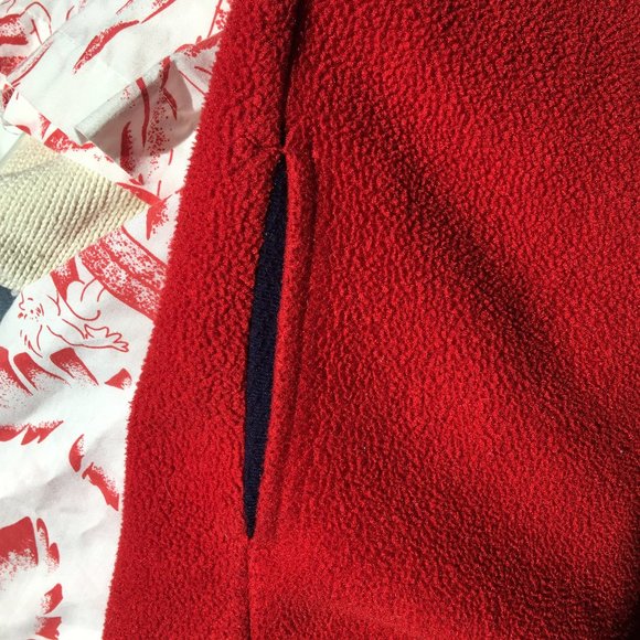 vintage l.l. bean outdoors fleece vest - red - small - Picture 5 of 8